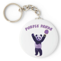 Purple Panda Ping Pong Key Chains