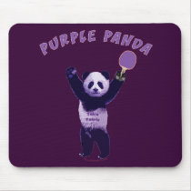 Purple Panda Ping Pong Mouse Pad