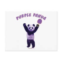 Purple Panda Ping Pong Post Card