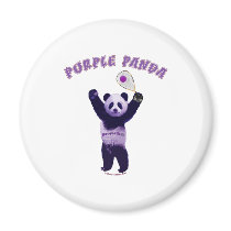 Purple Panda Racquetball Refrigerator Magnets
