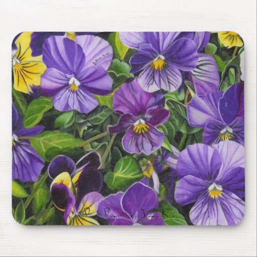 "Purple Pansies" by Jenny Koch Mouse Pads