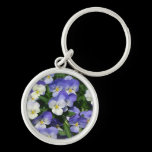 Purple Pansies Keychain