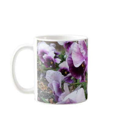 Purple Pansies Mug by sunsett76