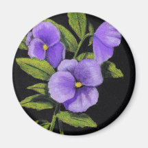 Purple Pansies: Violas Refrigerator Magnets