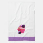 Purple Pansy Cupcake american mojo kitchen towels