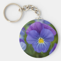 Purple Pansy Keychains