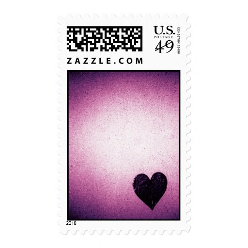 Purple paper heart stamp Zazzle