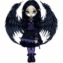Purple Paper Hearts gothic fairy Photo Sculpture