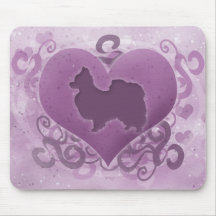 Purple Papillon Valentine Mousepads