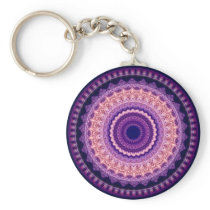 Purple Paradise Kaleidoscope Mandala Keychain