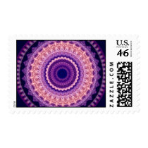 Purple Paradise Kaleidoscope Mandala postage stamp
