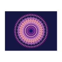 Purple Paradise Kaleidoscope Mandala postcard postcards