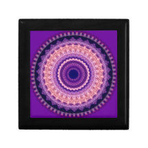 Purple Paradise Kaleidoscope Mandala Wood gift box
