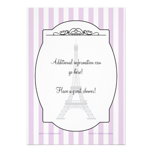 Purple Paris Bridal Shower Invitation