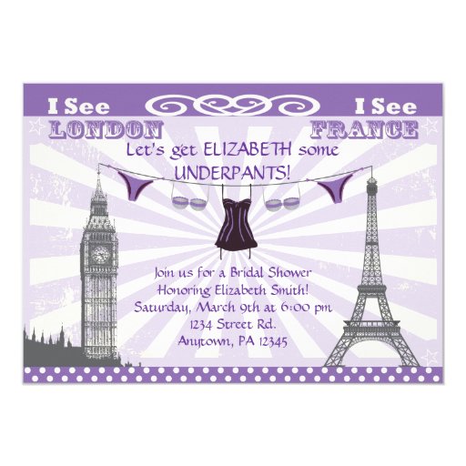 Purple Paris Bridal Shower Invitations Zazzle