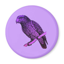Purple Parrot magnets by purplestuff Purple Parrot magnets