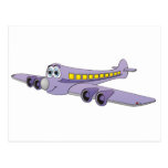 Purple Passenger Jet Cartoon Postcard