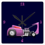 Purple Passion 32 Ford Coupe Square Wall Clocks
