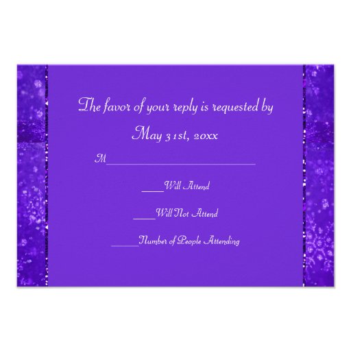 Purple Passion & Shimmer Snowflakes Wedding Personalized Announcement