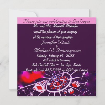 Purple Passion Vegas Theme Wedding Invitation By Rebeccareeder