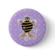 Purple Patches Bumble Bear buttons