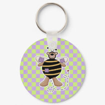 Purple Patches Bumble Bear keychains