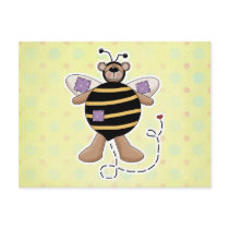 Purple Patches Bumble Bear postcards by cutespot Purple Patches Bumble Bear postcards