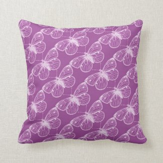 Purple Patina: Butterflies and Dragonflies Throw Pillows
