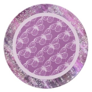 Purple Patina: Butterflies Party Plate