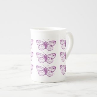 Purple Patina: Butterflies Porcelain Mug