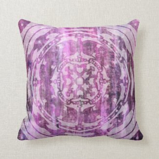 Purple Patina: Mandala And Diamonds Pillow