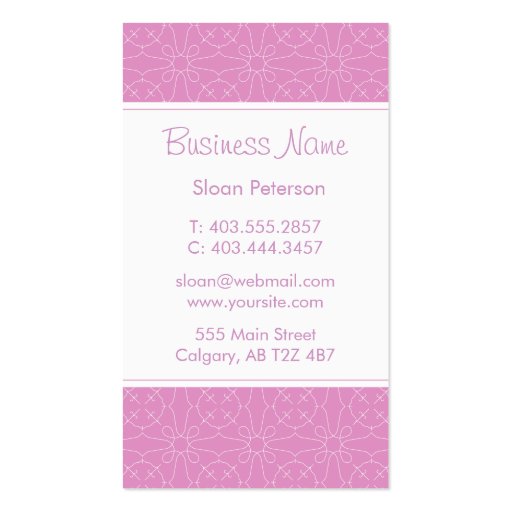 Purple Pattern Business Card (back side)