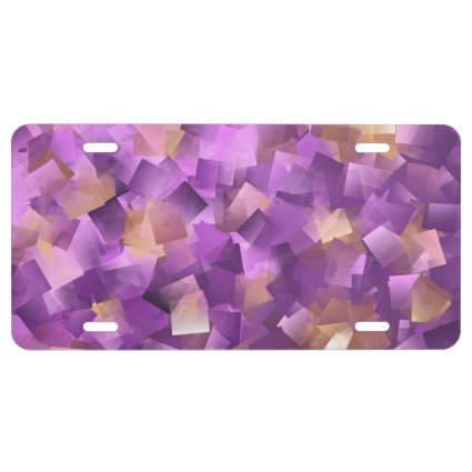 purple pattern license plate