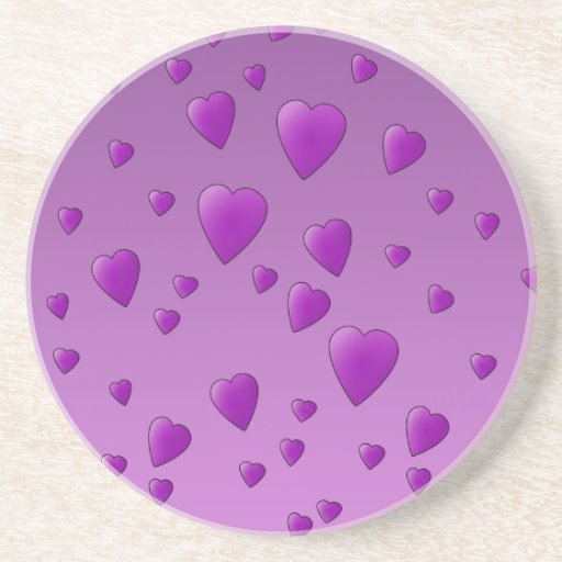 Purple Pattern of Love Hearts. Coaster