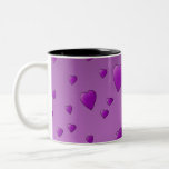 Purple Pattern of Love Hearts. Coffee Mugs