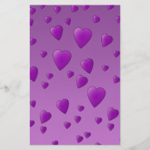 Purple Pattern of Love Hearts. Flyers