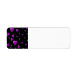 Purple Pattern of Love Hearts on Black. Return Address Label