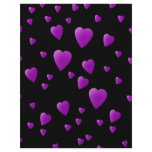 Purple Pattern of Love Hearts on Black. Letterhead