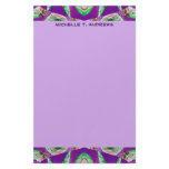 purple pattern stationery paper