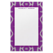 purple pattern stationery