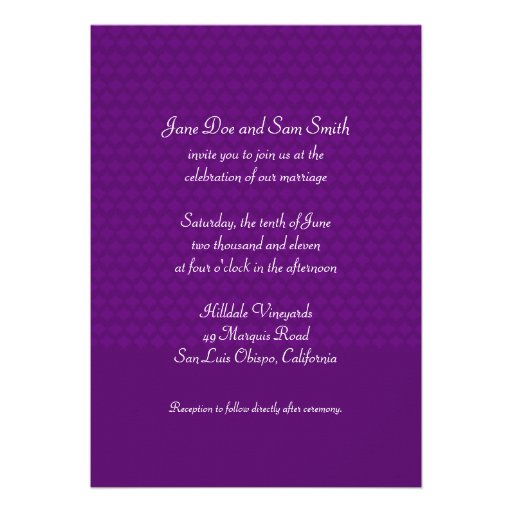 Purple Pattern Wedding Invite