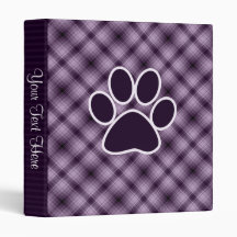 Purple Paw Print 3 Ring Binders