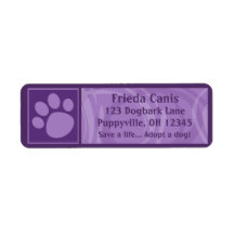 Purple Paw Print Address Labels
