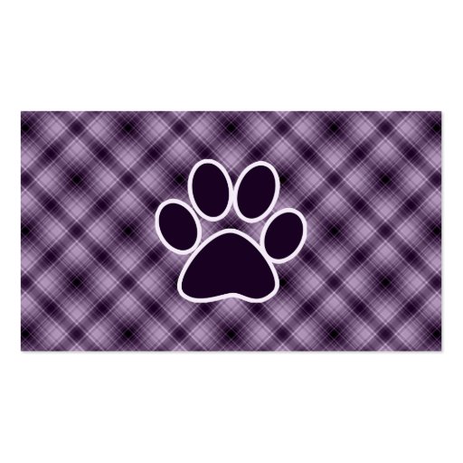 Purple Paw Print Business Card Template (back side)