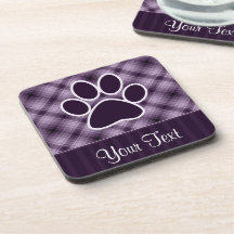 Purple Paw Print Coasters