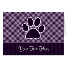 Purple Paw Print Greeting Card