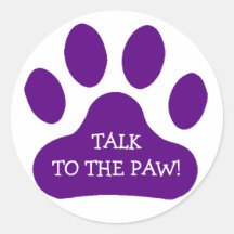 Purple Paw Print Stickers