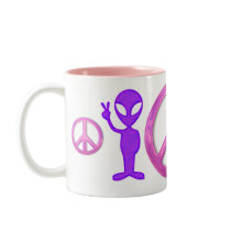 Purple Peace Alien Coffee Mugs