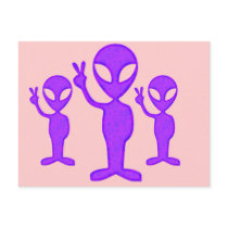 Purple Peace Alien Postcard