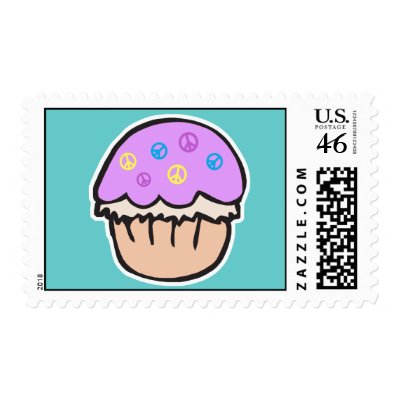 Purple Peace Cupcake Stamp by cupcakewear